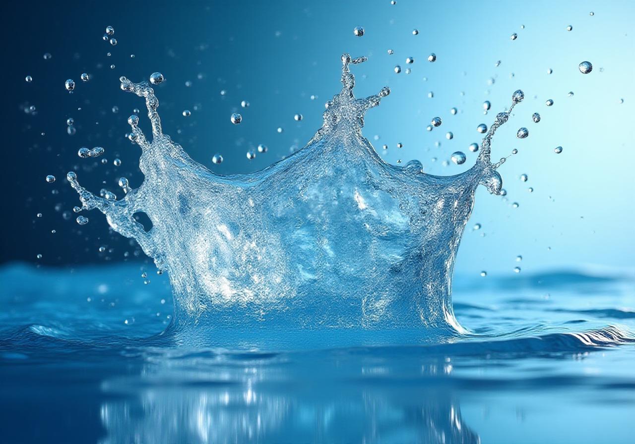 Crystal clear water splash representing eco-friendly car washing